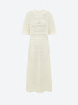 long dress in crocheted knit