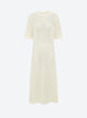 long dress in crocheted knit