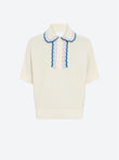 top ample maille col croquet