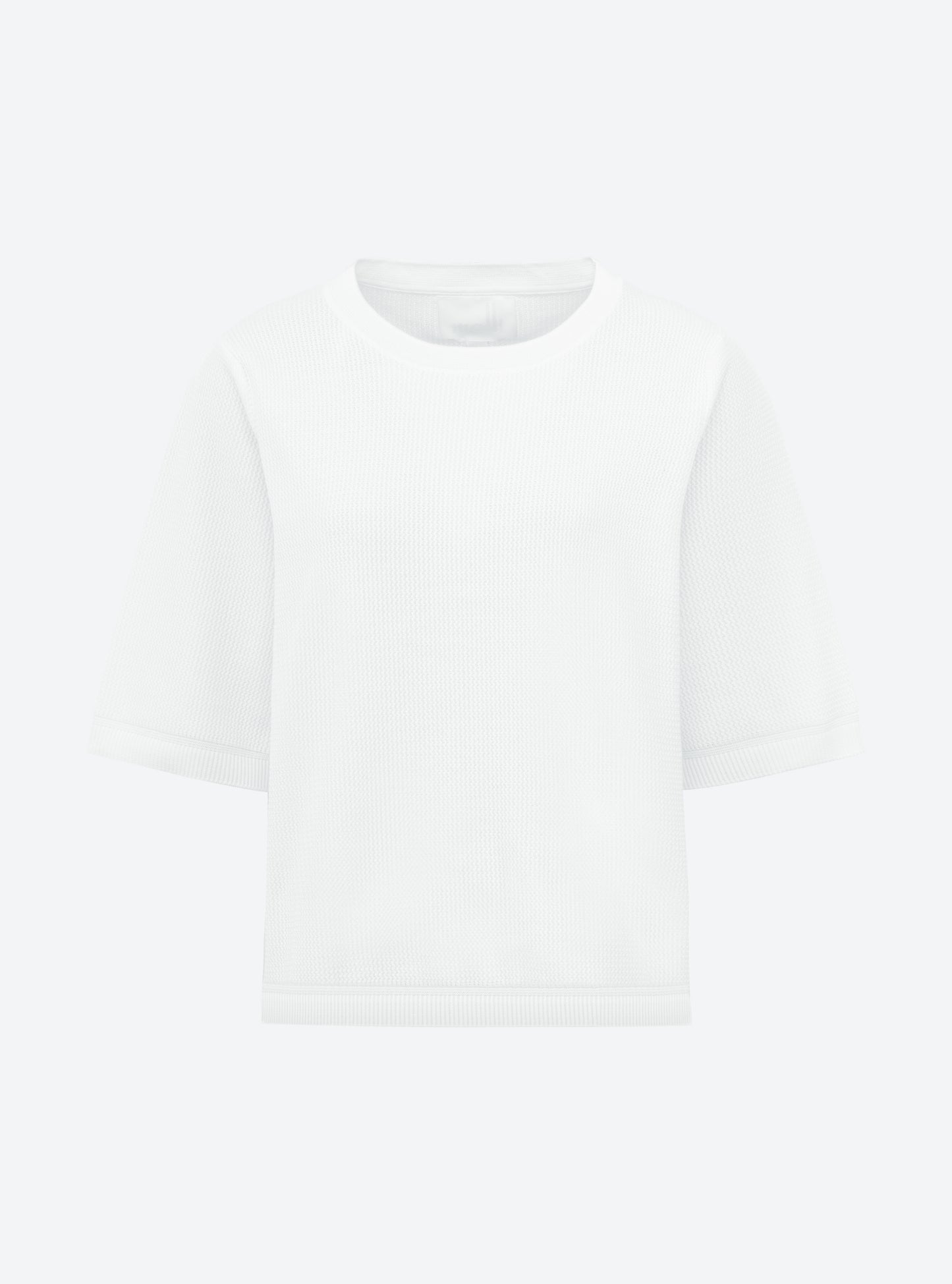 Top en maille de luxe molli - Top fin en maille ondulée milk