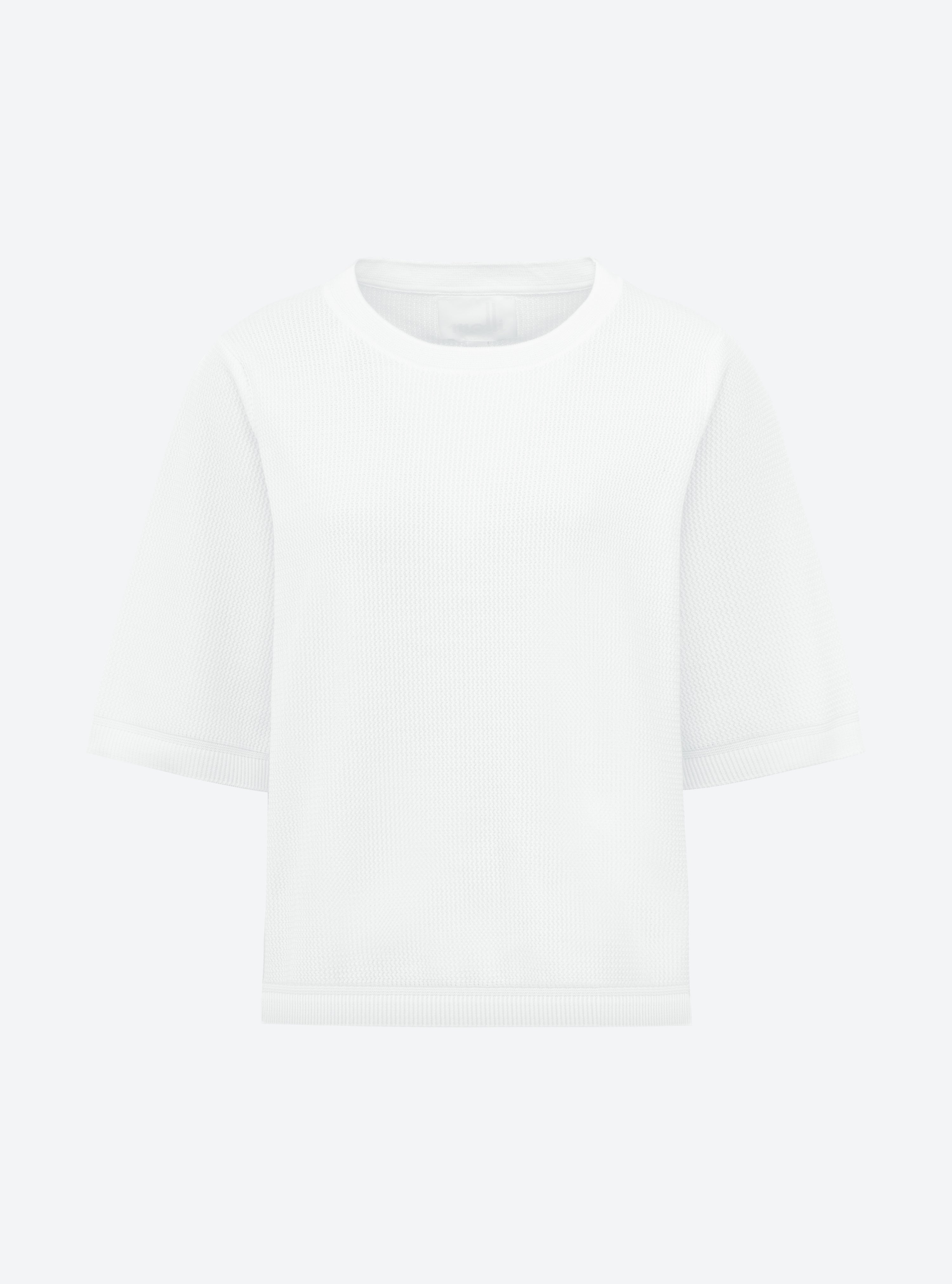 Top en maille de luxe molli - Top fin en maille ondulée milk