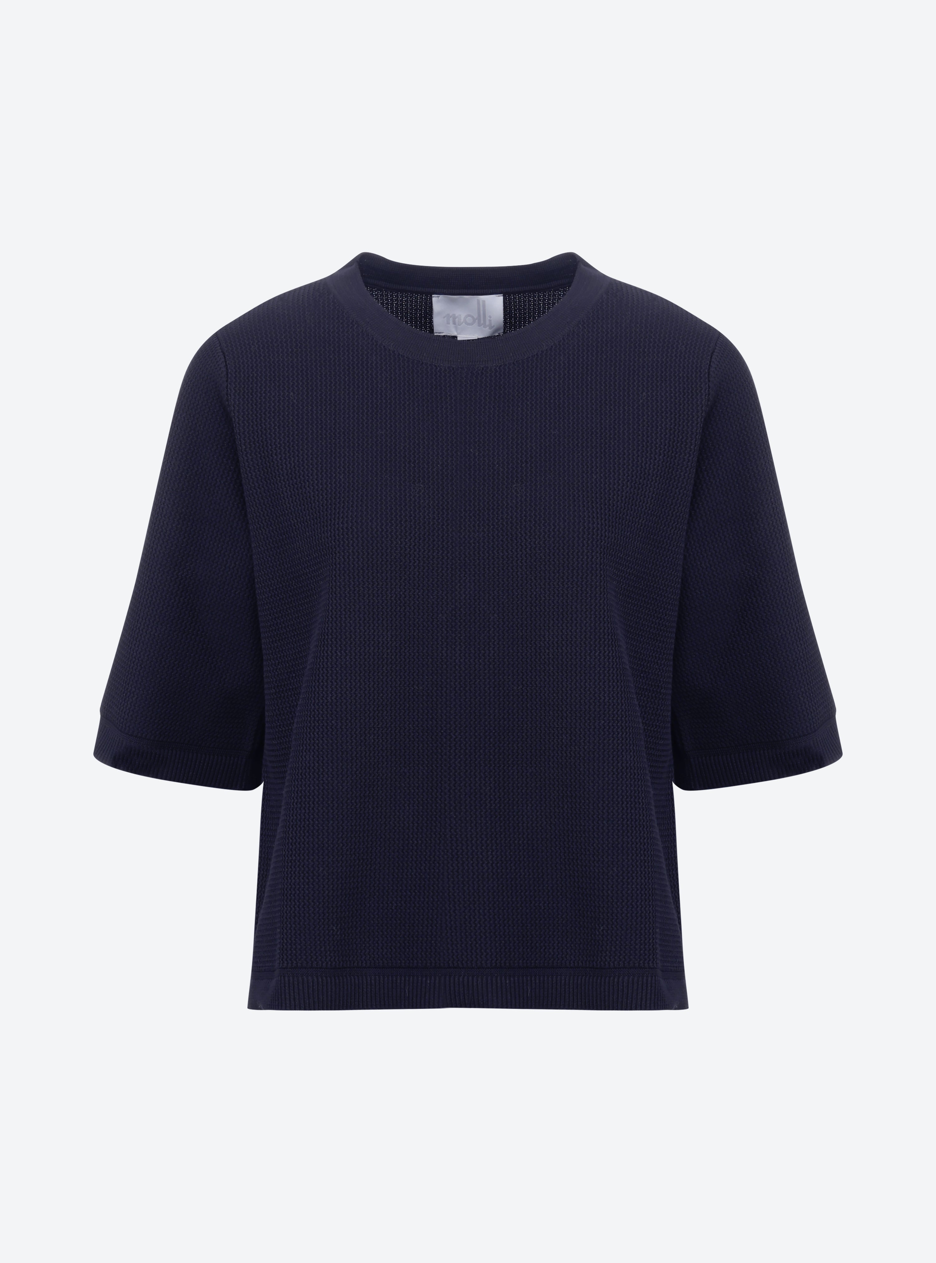 Top en maille de luxe molli - Top fin maille ondulée nuit