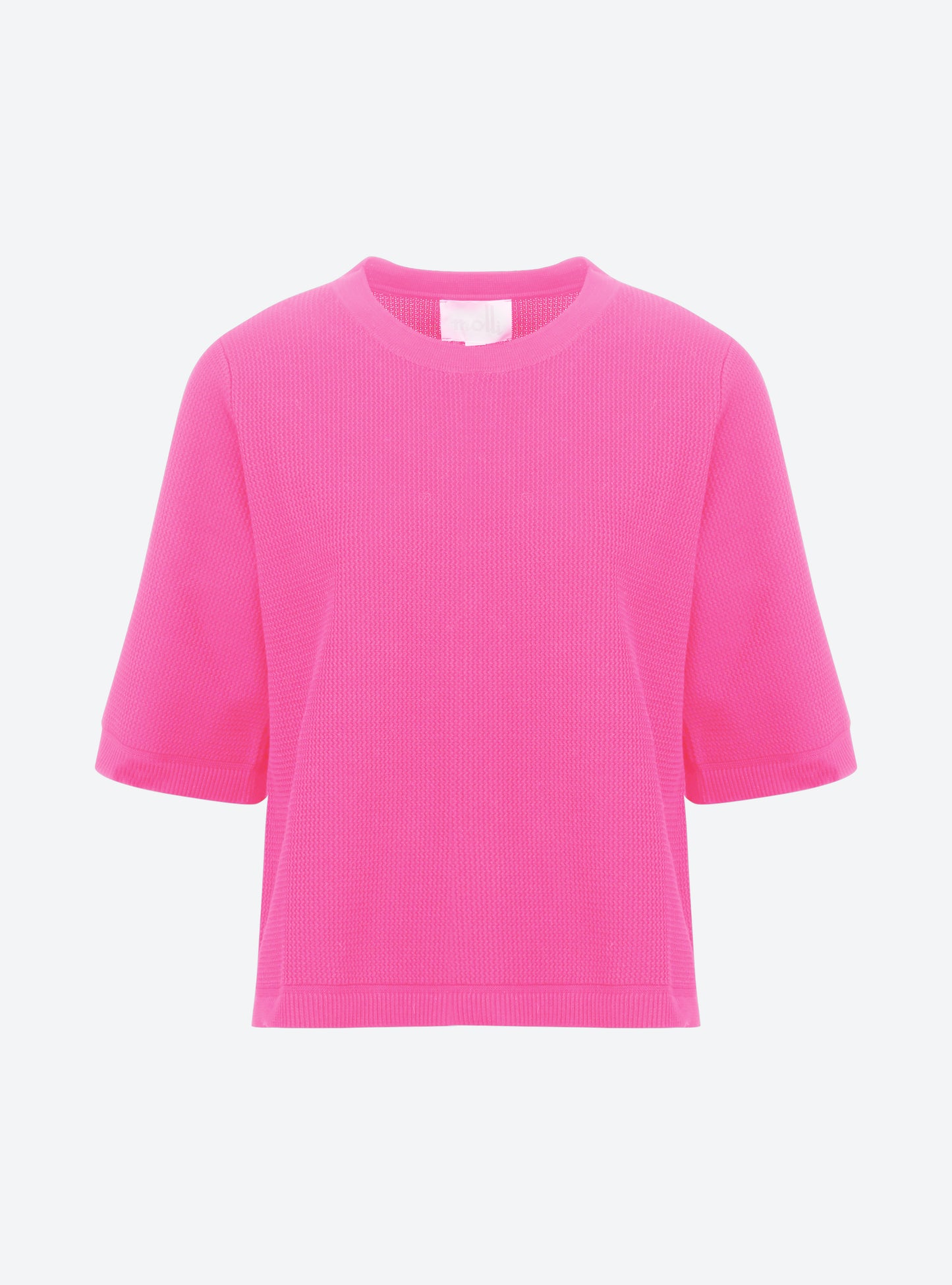 top fin maille ondulée rose fluo - Molli_packshot