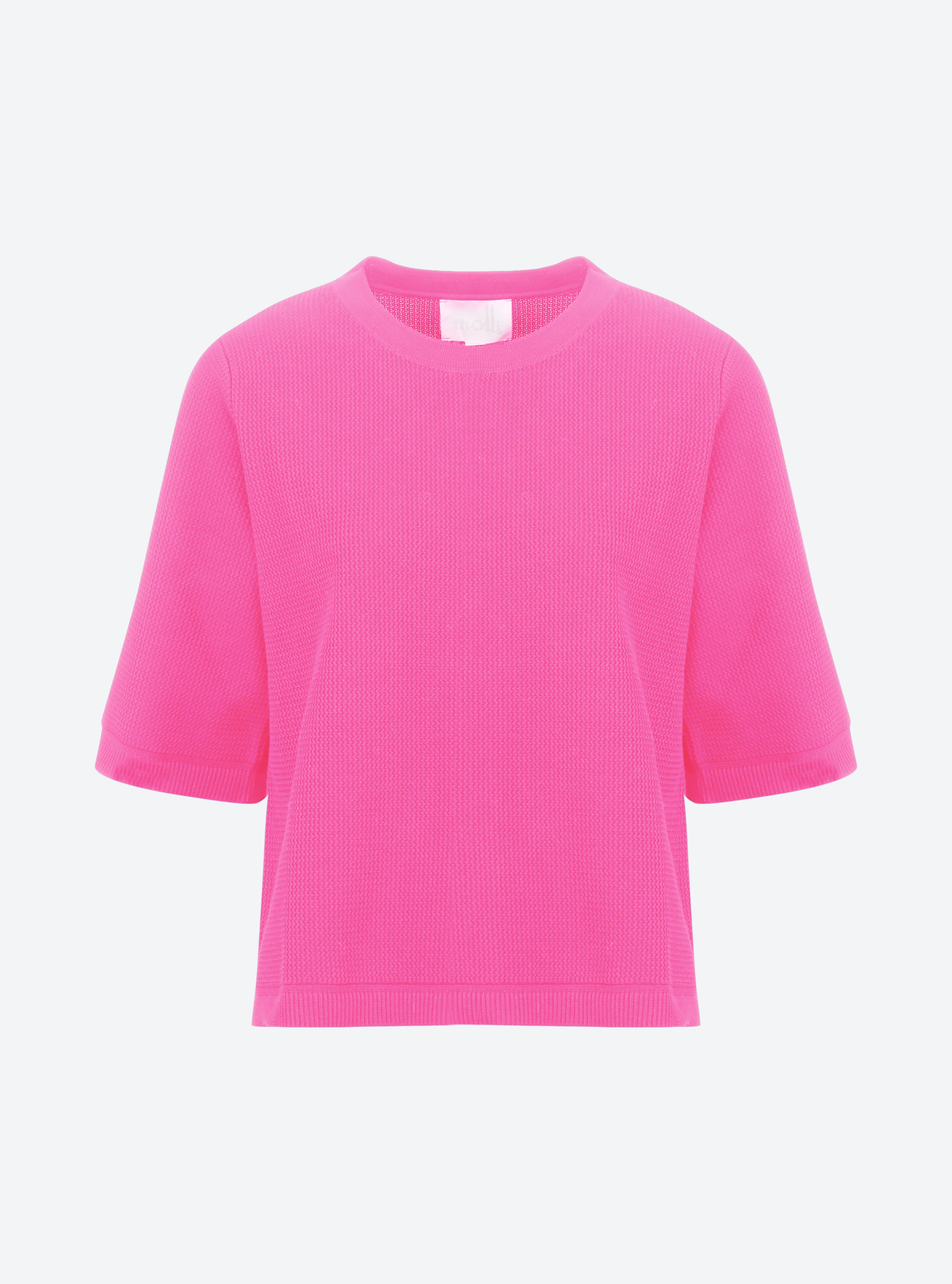 top fin maille ondulée rose fluo - Molli_packshot