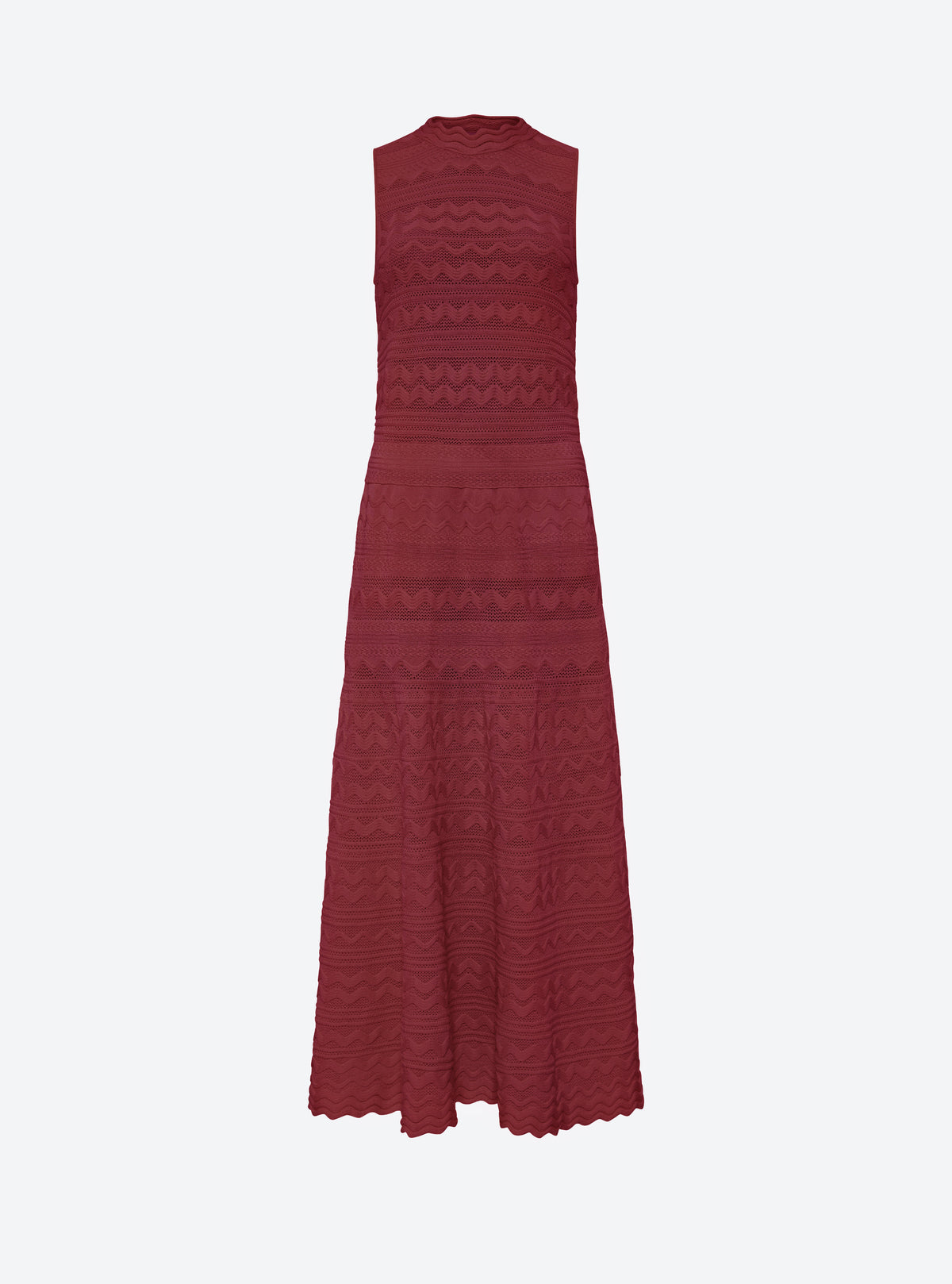Robe longue en maille croquet rouge brûlé - Vêtement de luxe femme molli_packshot