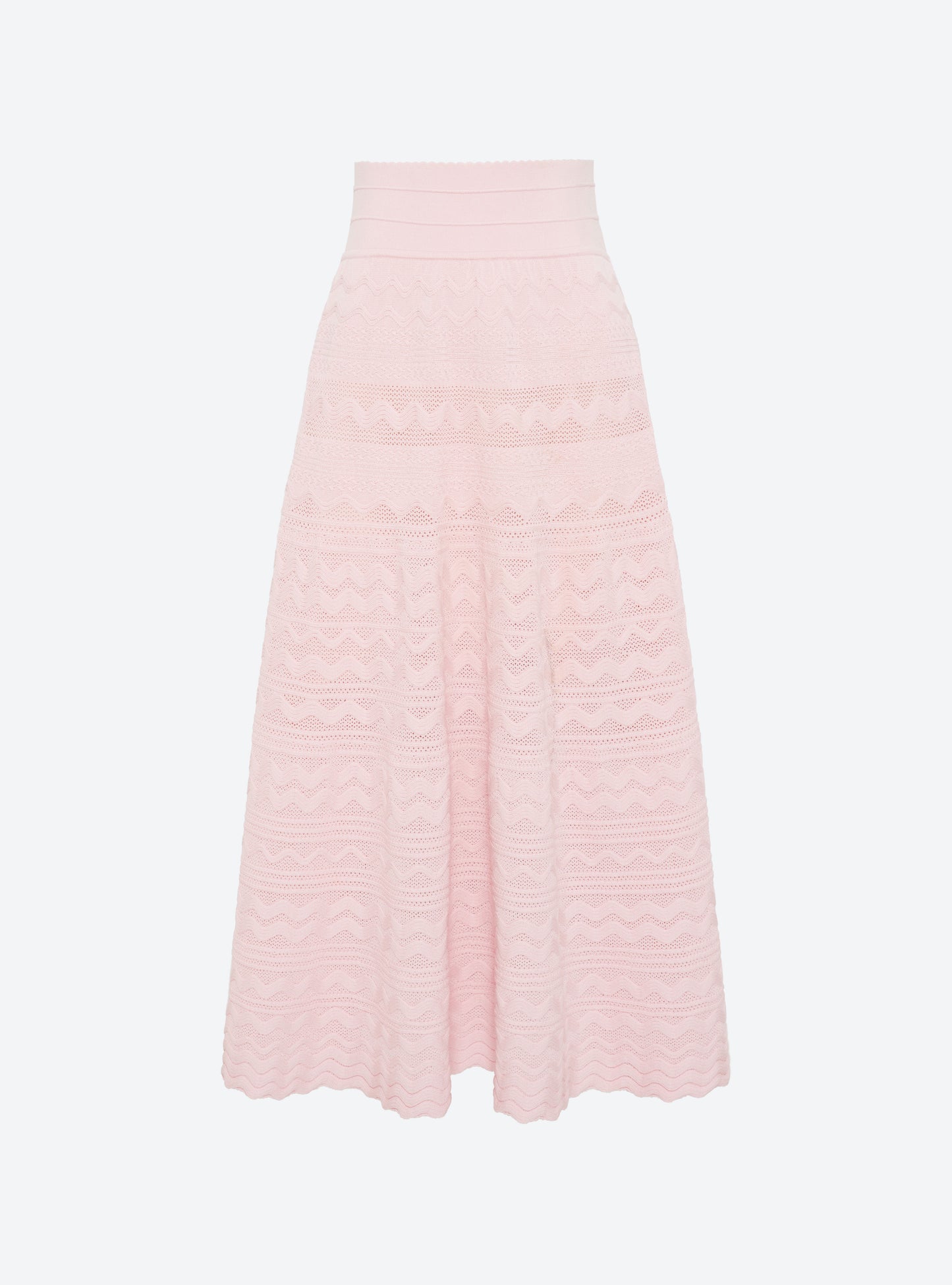 Jupe longue maille croquet rose doux - Molli