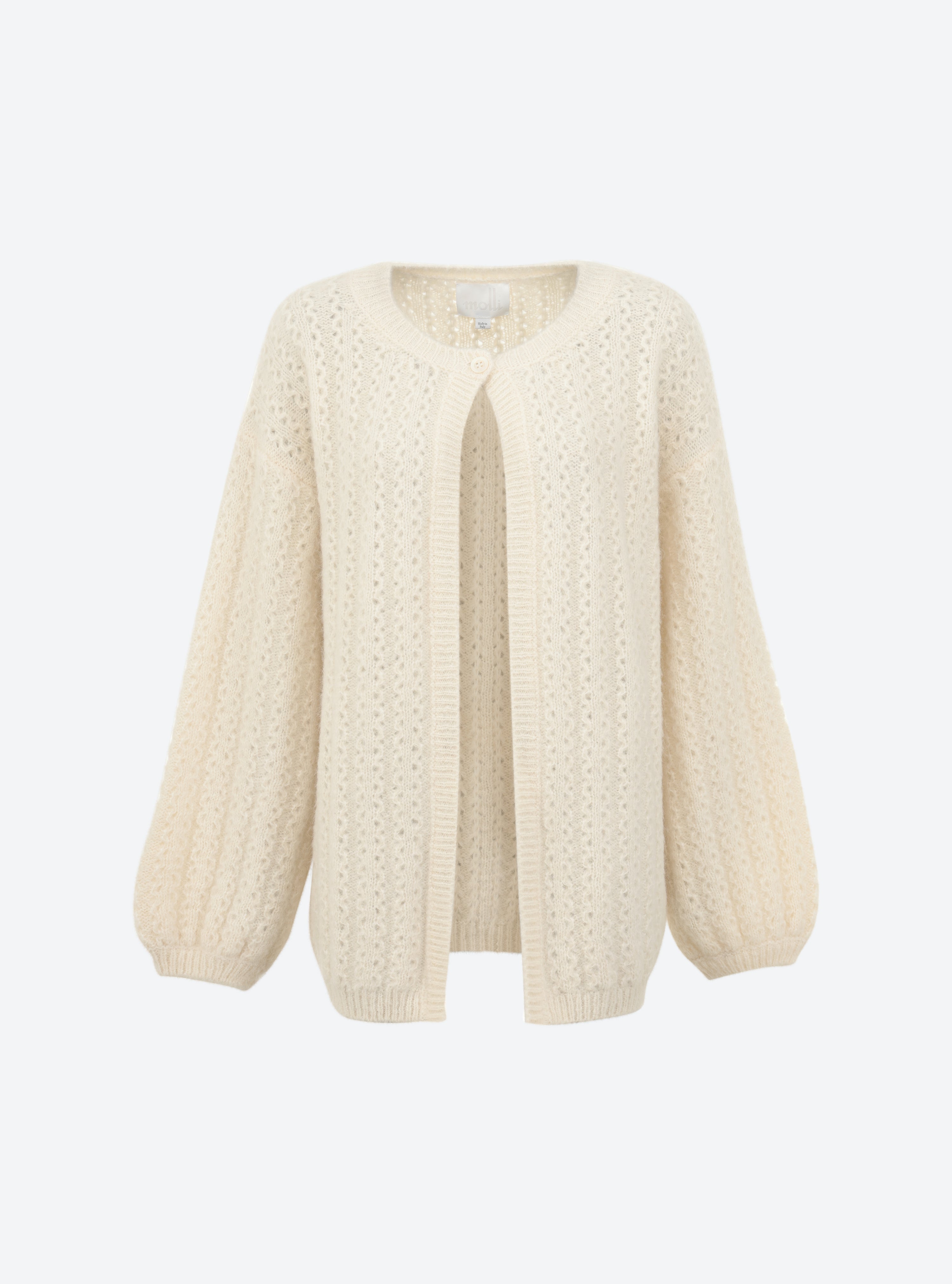 Cardigan en maille de luxe Molli - Cardigan maille moelleuse naturel