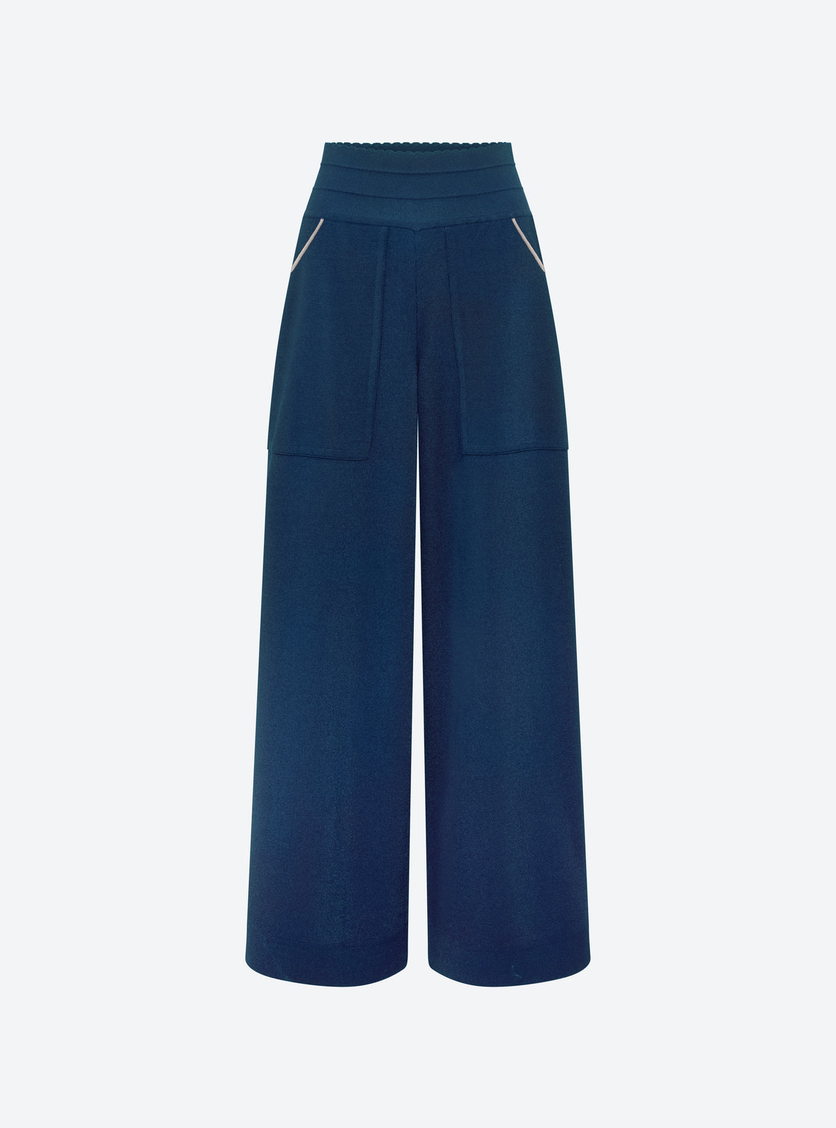 Pantalon ample maille couture grenat-naturel - Molli_packshot