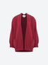 Cardigan en maille de luxe Molli - Cardigan finitions smockées rouge brûlé