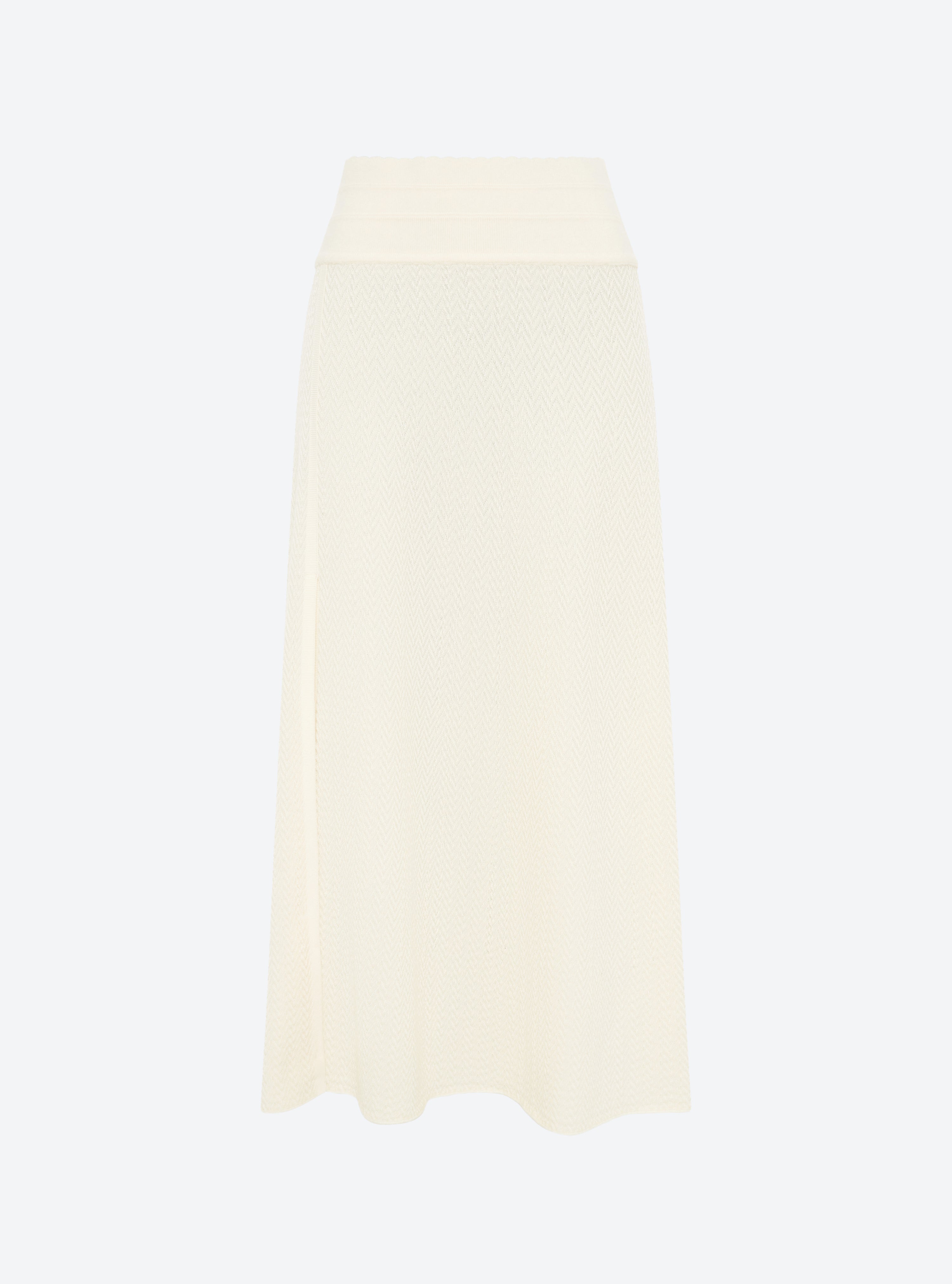 Jupe fendue maille chevron naturel - Molli