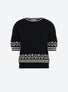 Top en maille de luxe Molli - Top maille details jacquard noir profond-naturel