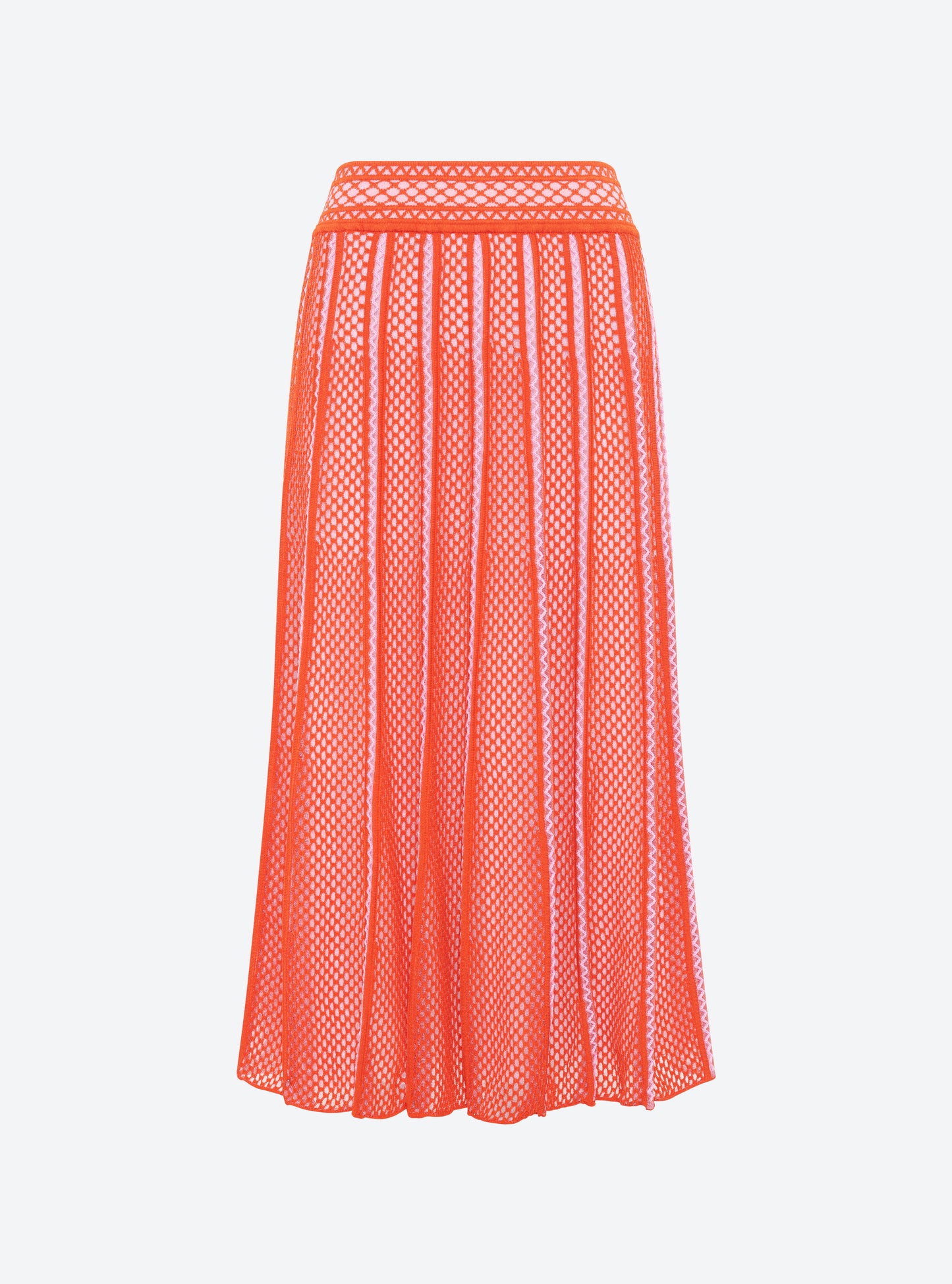 Jupe longue maille technique orange-sanguine - Molli_packshot