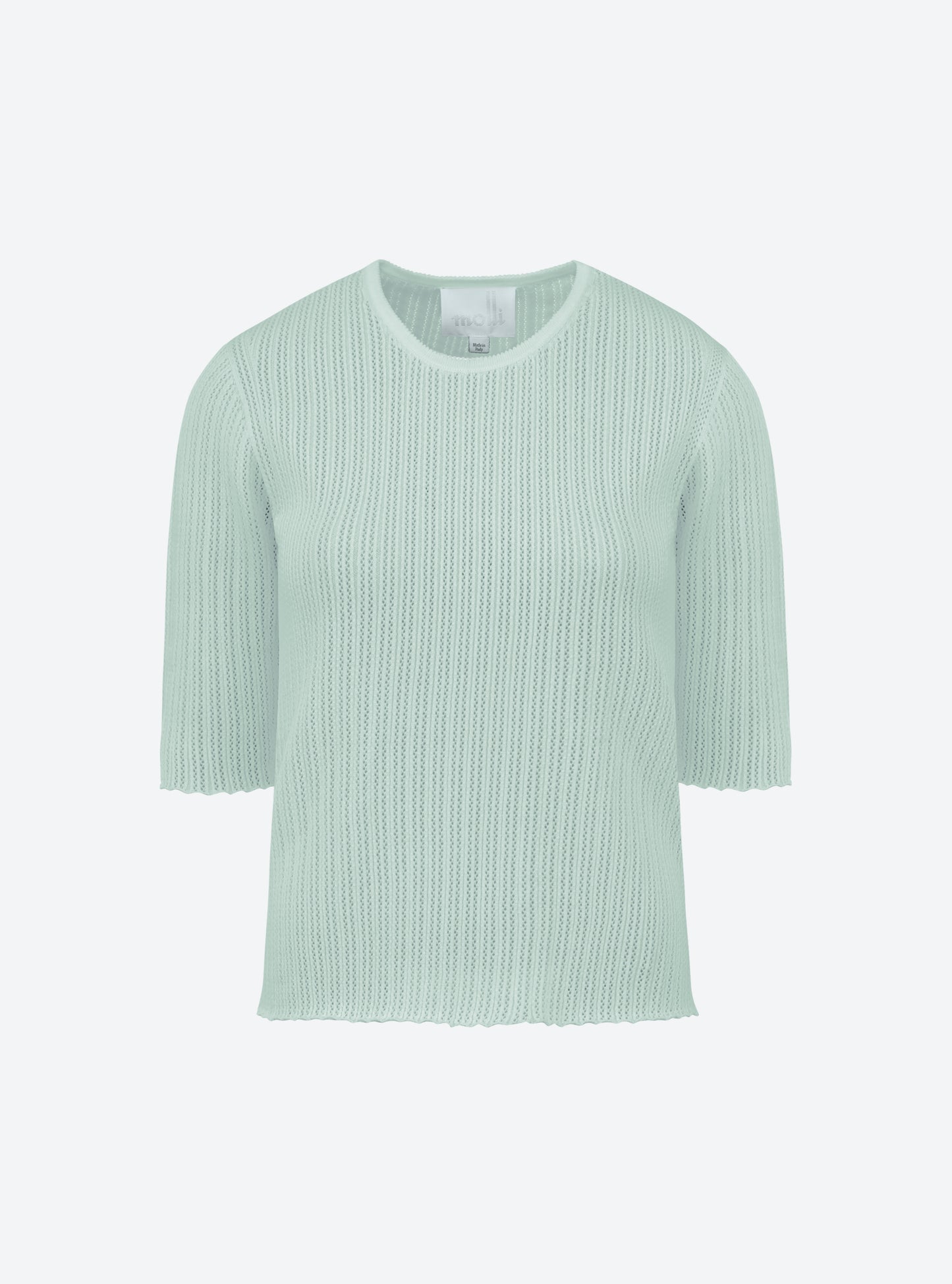 Top en maille de luxe Molli - Top fin maille pointelle jade