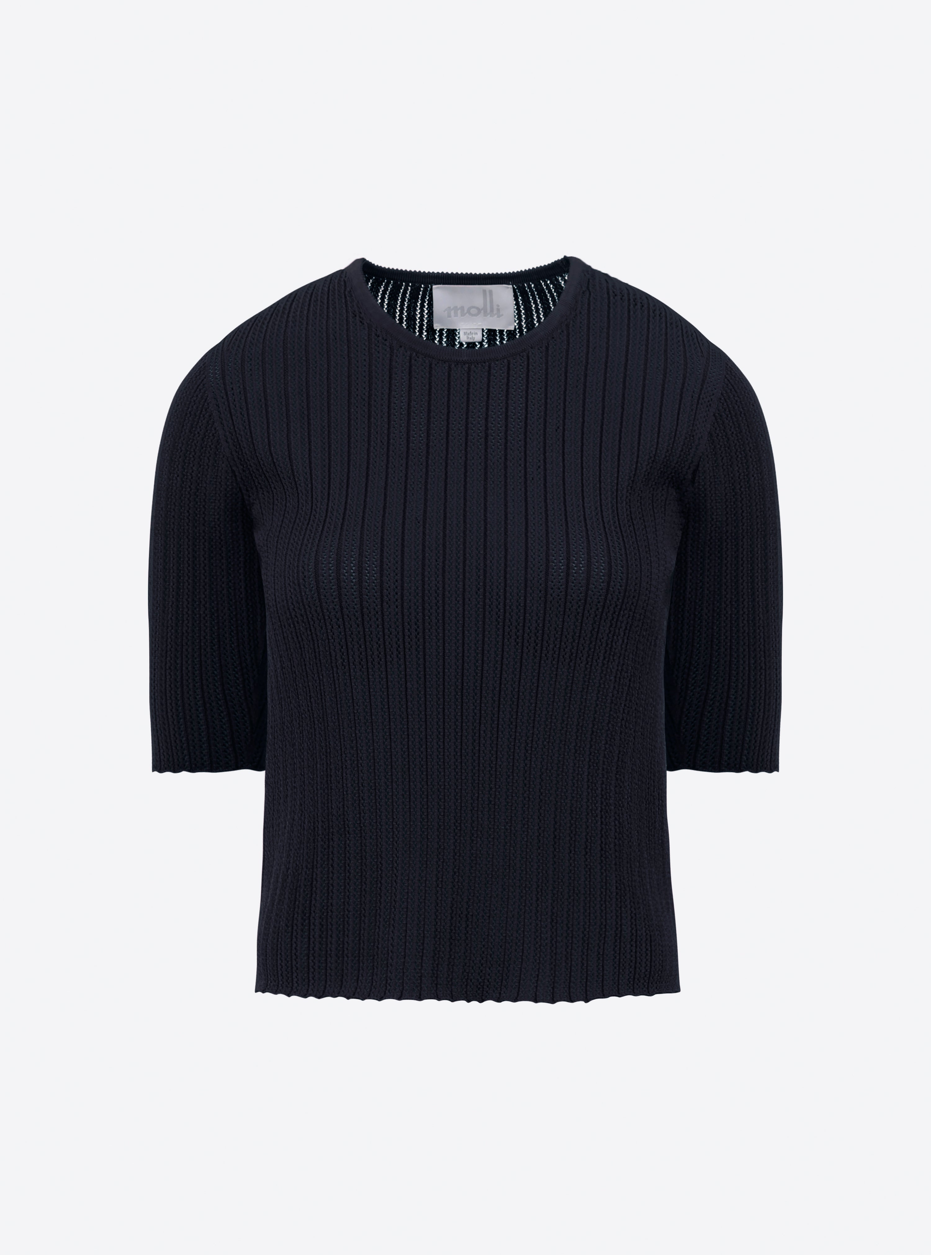 Top en maille de luxe Molli - Top fin maille pointelle nuit_packshot