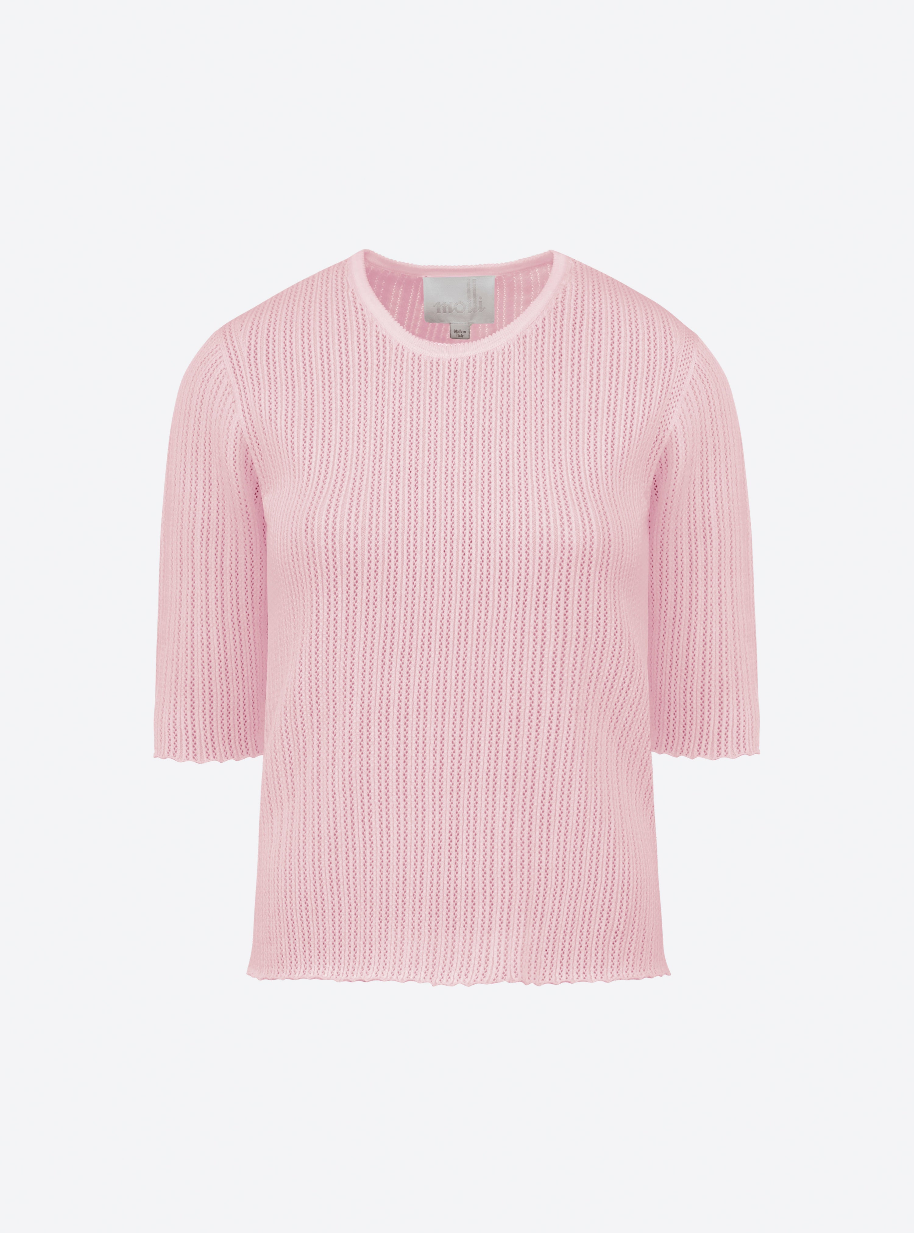 Top fin maille pointelle rose doux - Molli_packshot