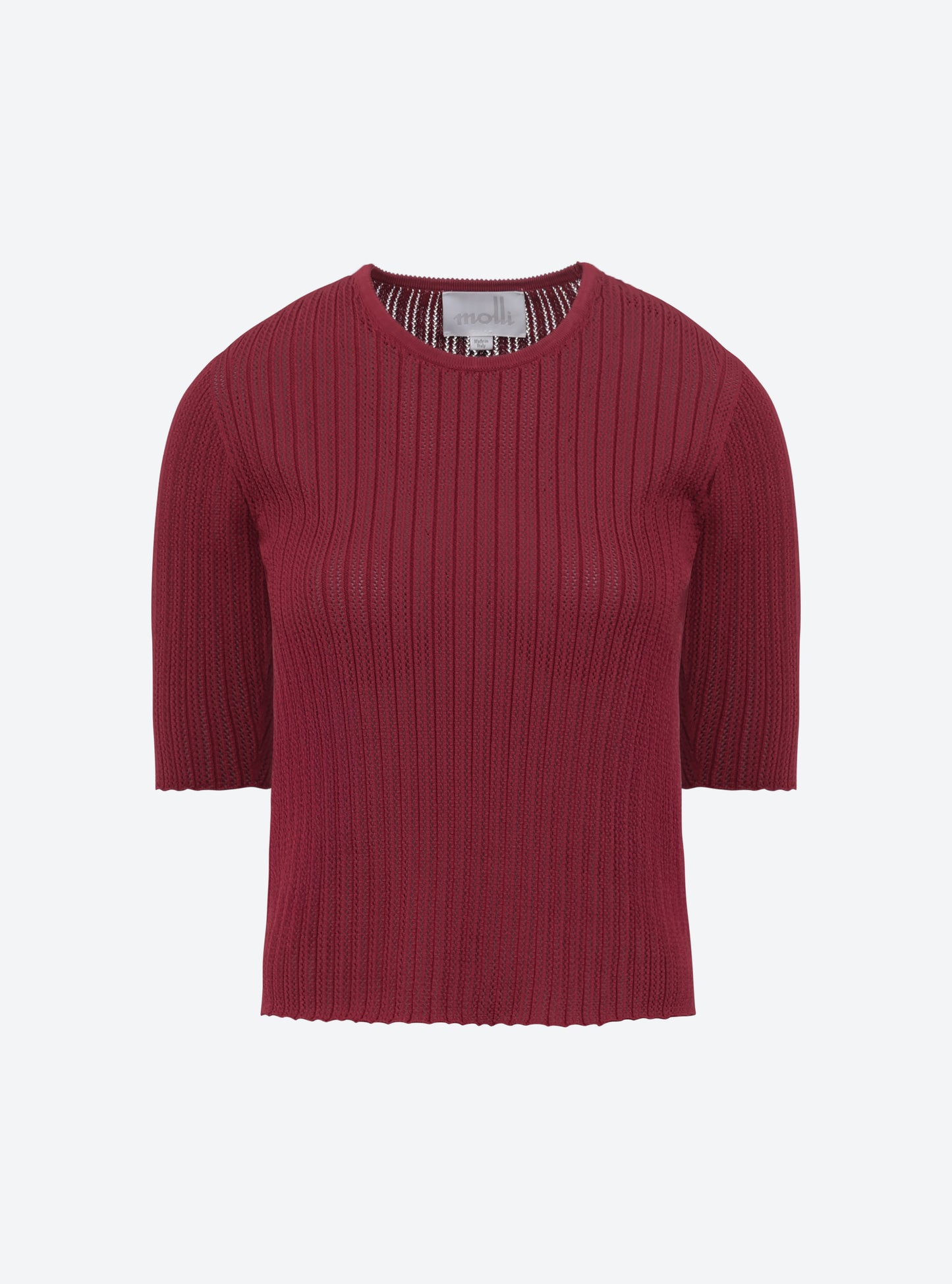 Top fin maille pointelle rouge brûlé - Molli