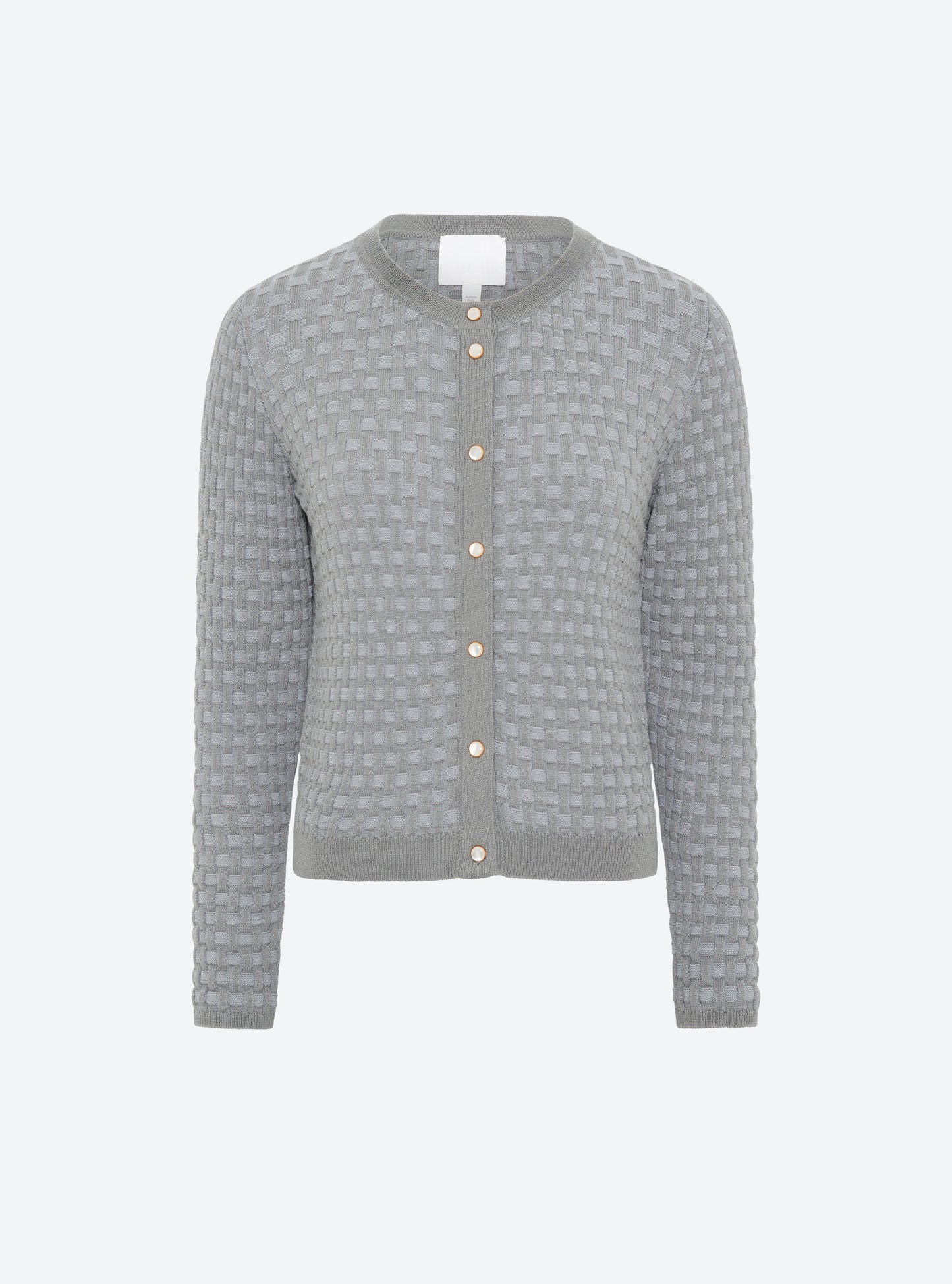 Cardigan en maille de luxe Molli - Cardigan maille cannage gris