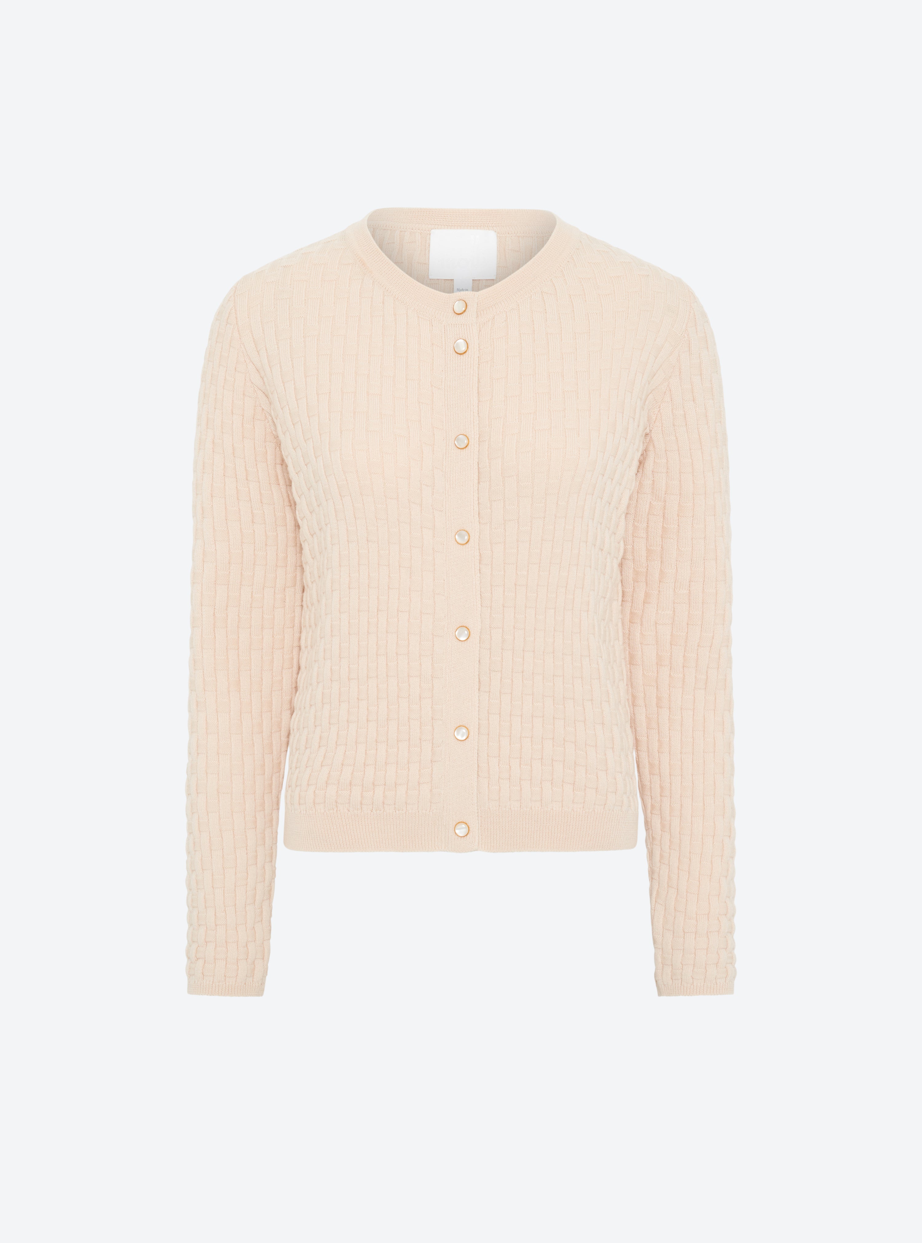 Cardigan en maille de luxe Molli - Cardigan maille cannage dune