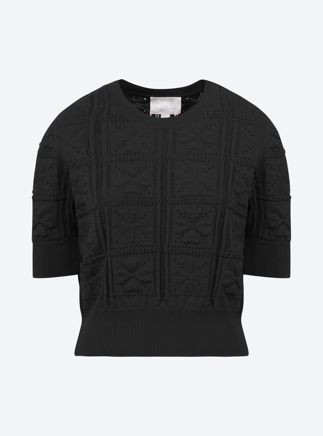 knit top with clover motif - Image principale
