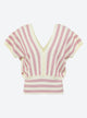 top V maille chevron
