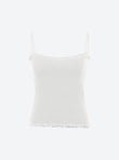 Smocked knit top with straps