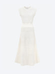 Long dress in pointelle knit