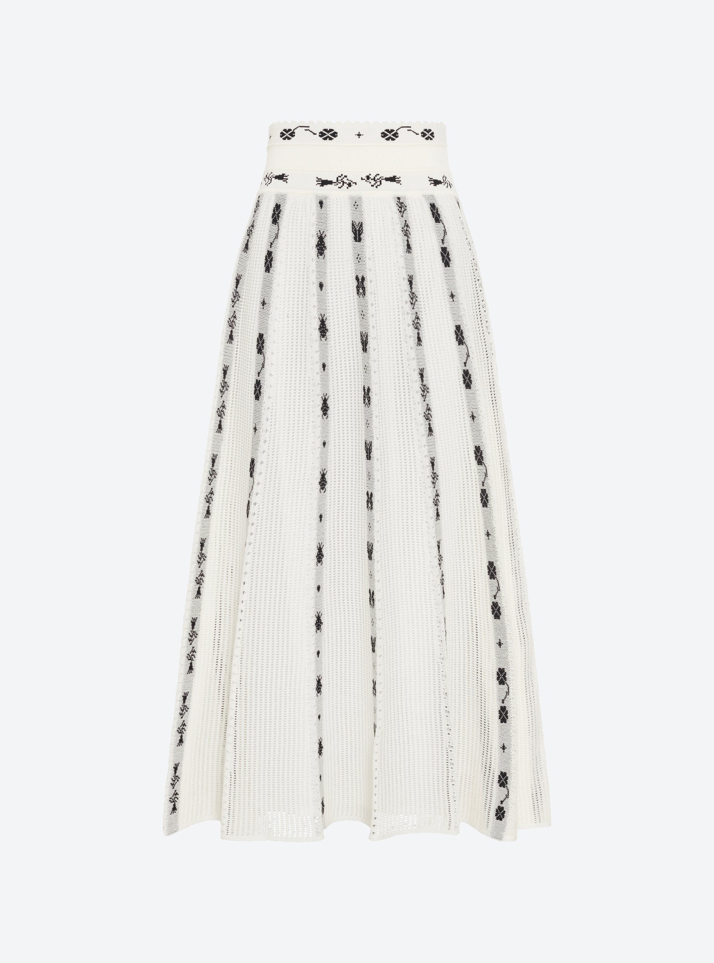 Jupe en maille de luxe Molli - Jupe longue maille grigri milk-noir profond