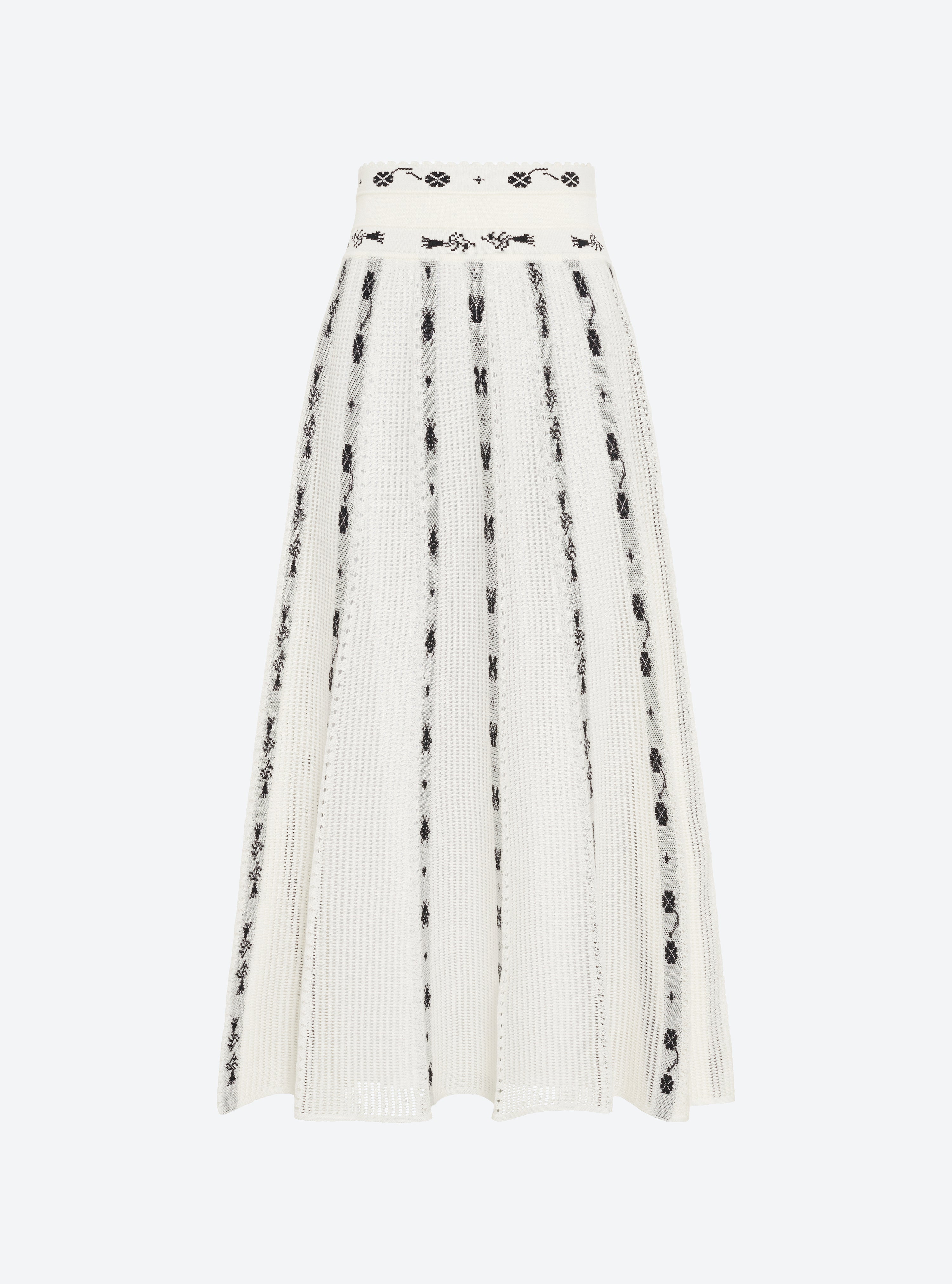 Jupe en maille de luxe Molli - Jupe longue maille grigri milk-noir profond