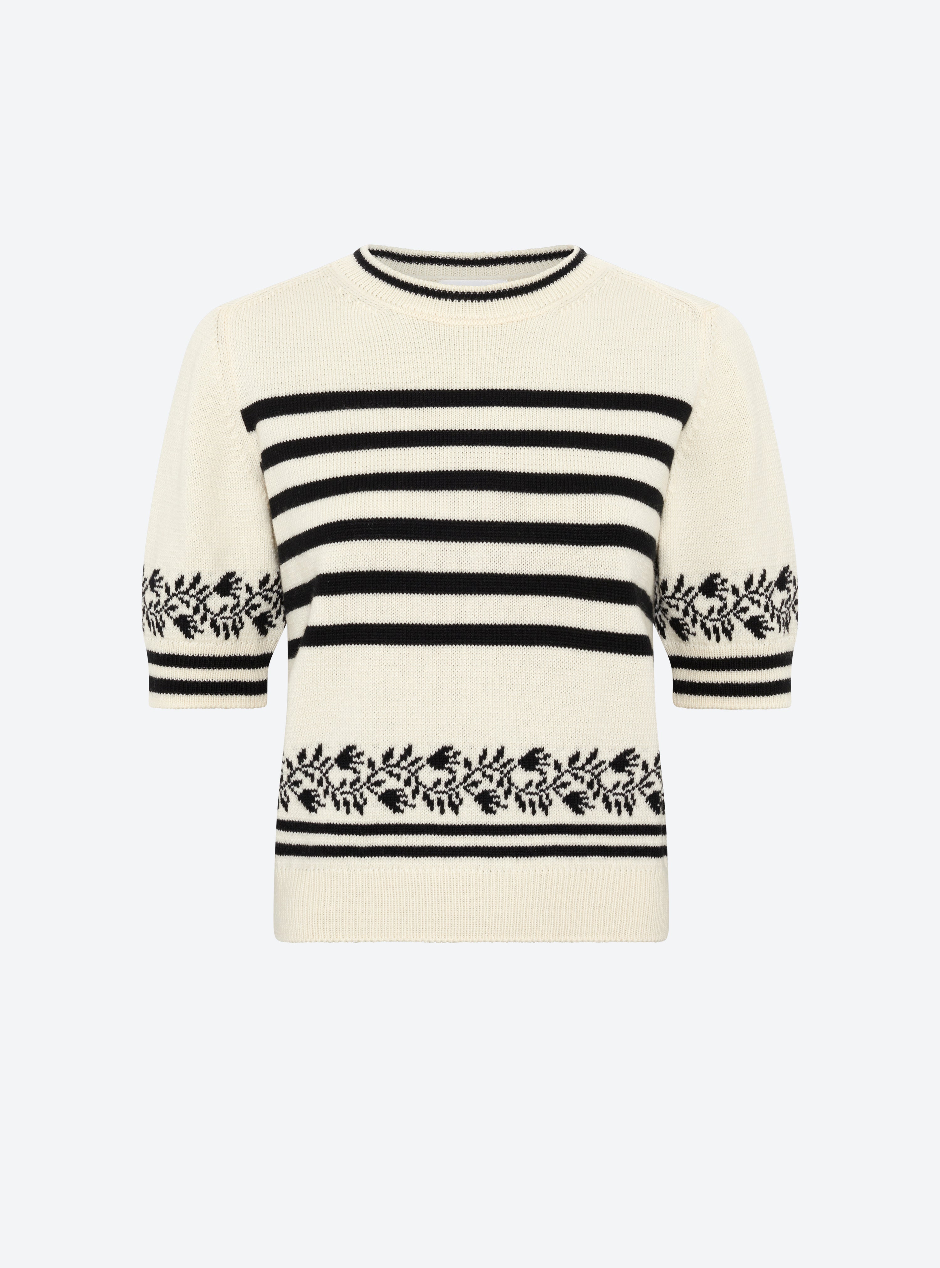 Top marinière maille florale naturel - Molli