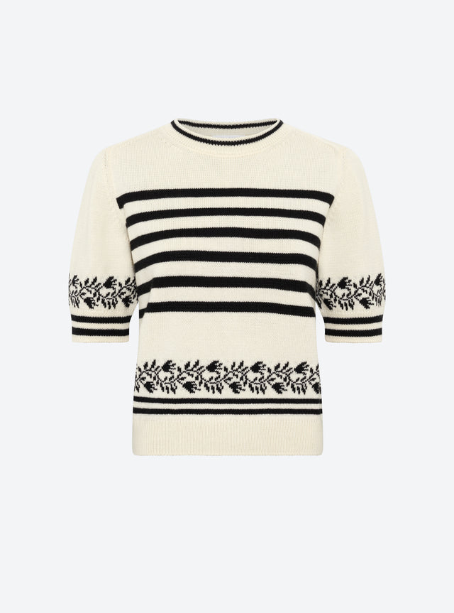 sailor top with floral trim - Image principale