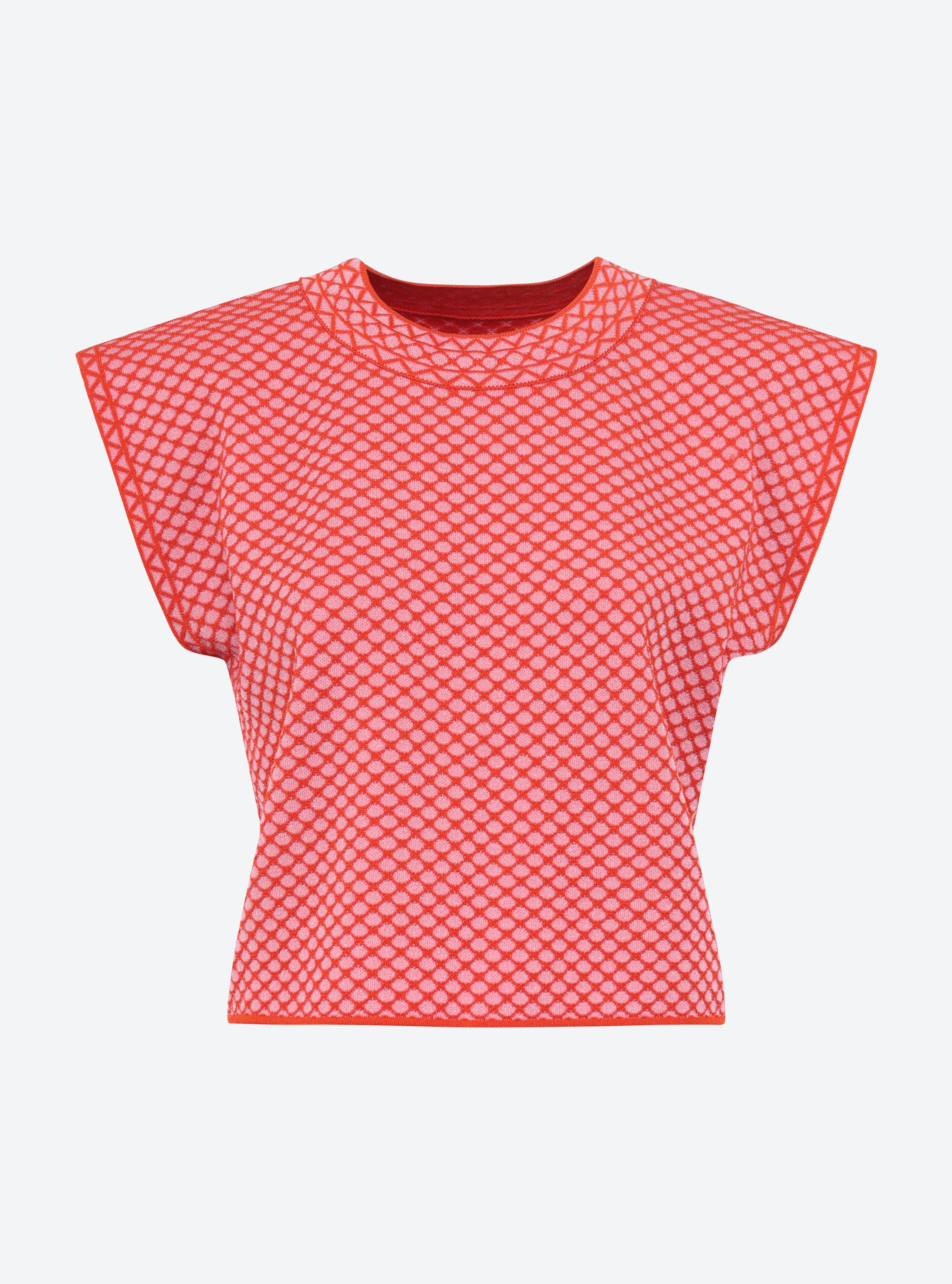 Top maille technique orange sanguine - Vêtement de luxe femme