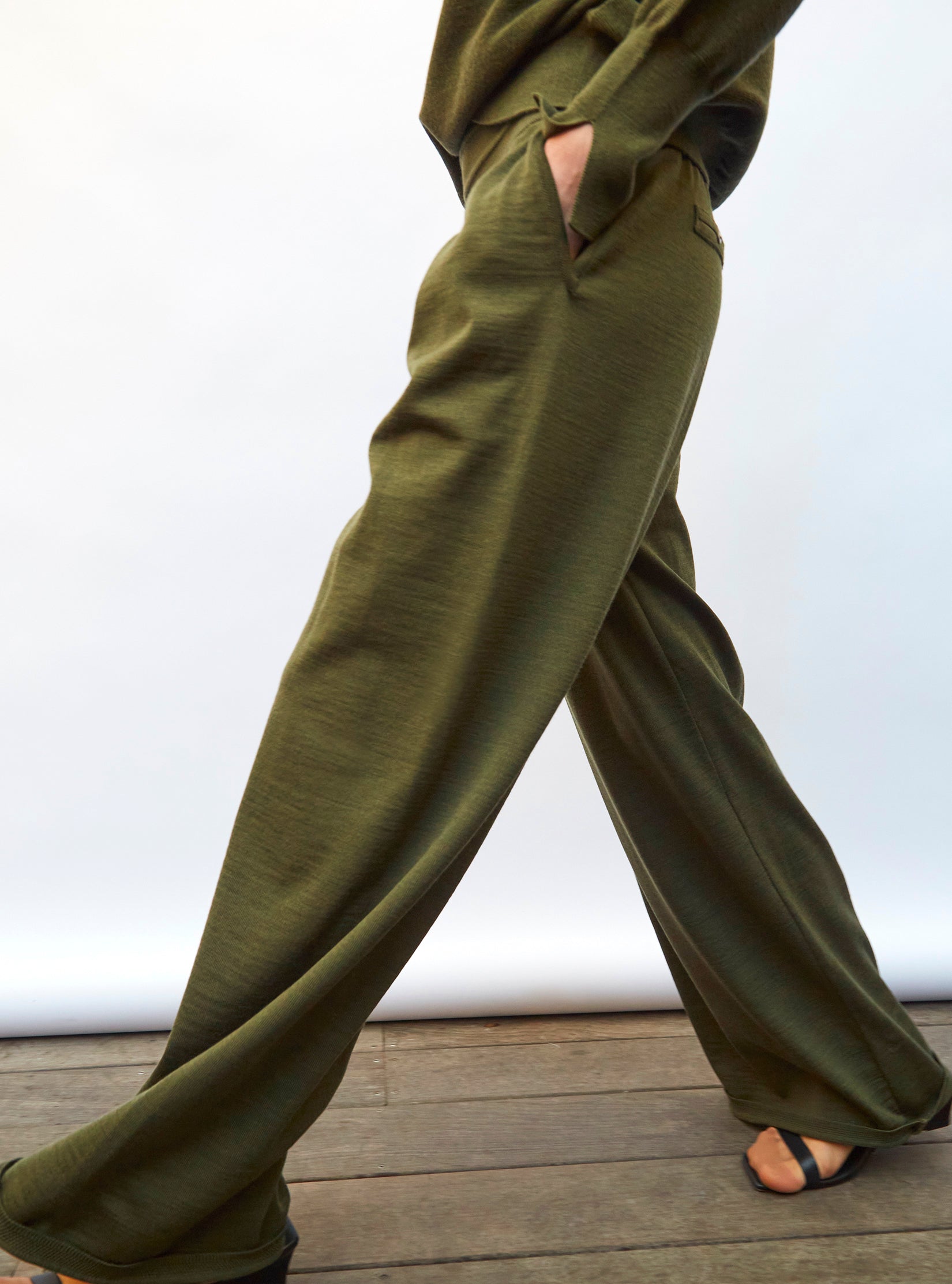 Pantalons de luxe femme - Pantalon fluide en maille