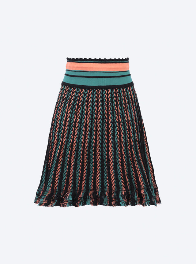 jupe courte en maille chevron - Image principale