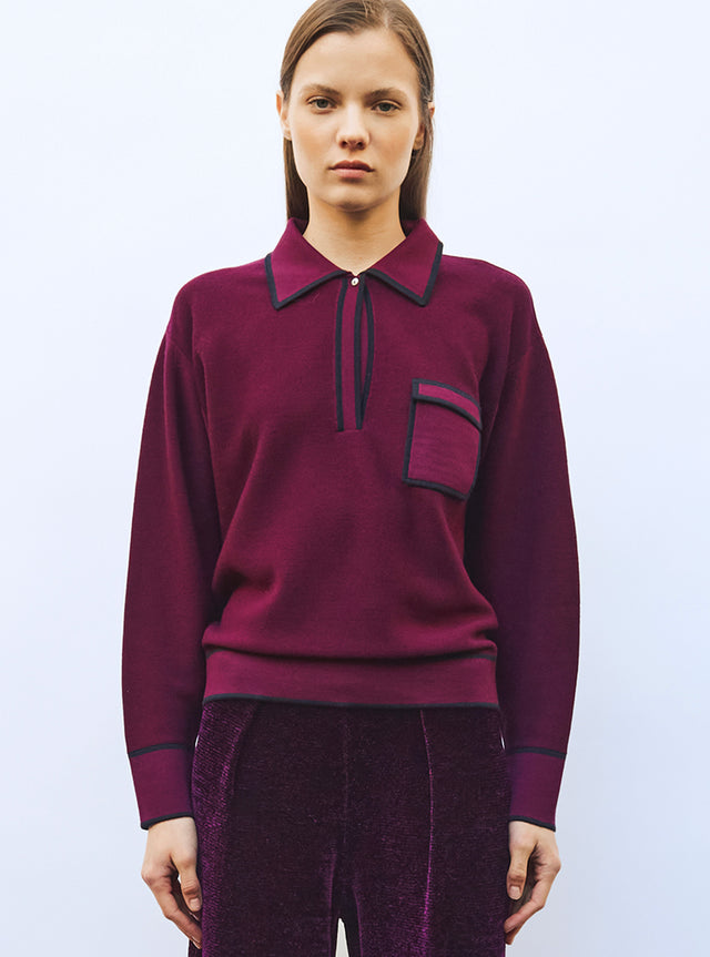 chemise maille col gansé - Image principale