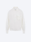 Knit shirt with band-trimmed collar