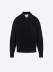 Knit shirt with band-edged collar