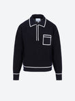 Knit shirt with band-edged collar