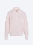 Knit shirt with band-trimmed collar