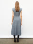 Robe longue en maille zellige acier ciel gris - Robes de luxe
