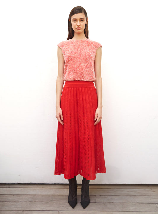 top en maille fourrure de coton