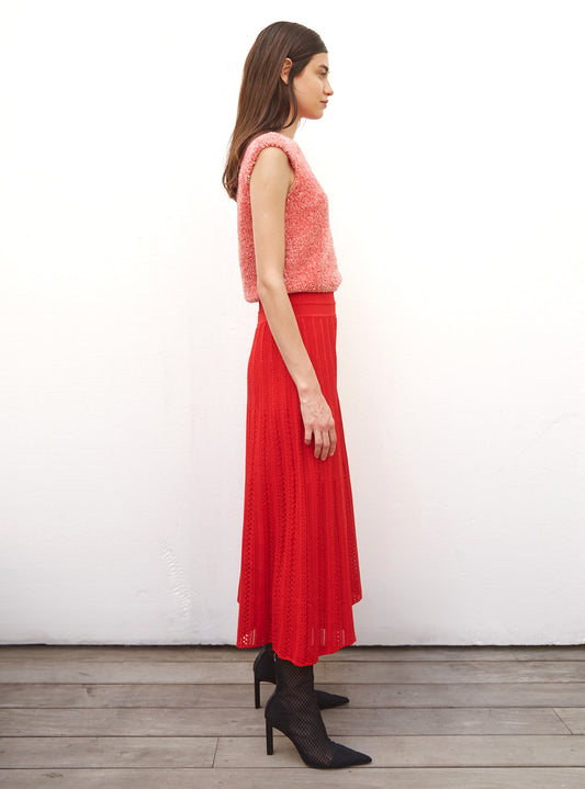 top en maille fourrure de coton