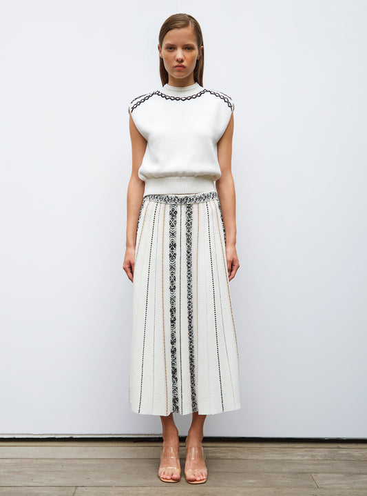 hand-embroidered knit top