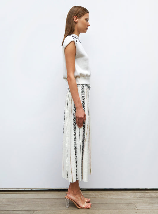 graphic ribbon knit skirt