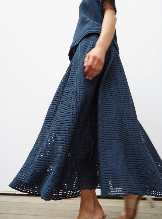 molli skirt in openworked wicker knit