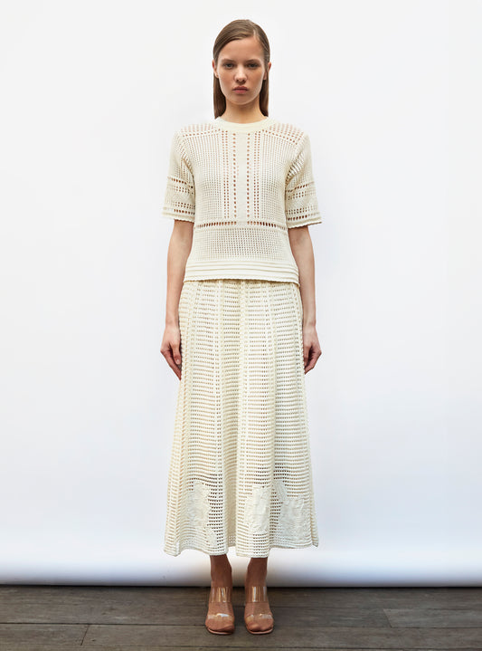 top in openworked wicker knit