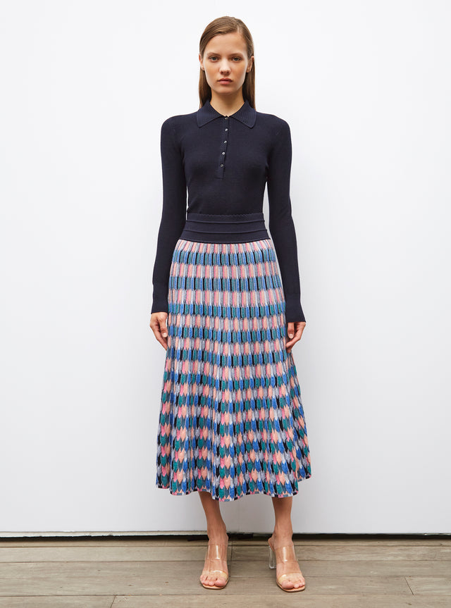 polo fin en maille point mousse - Image principale