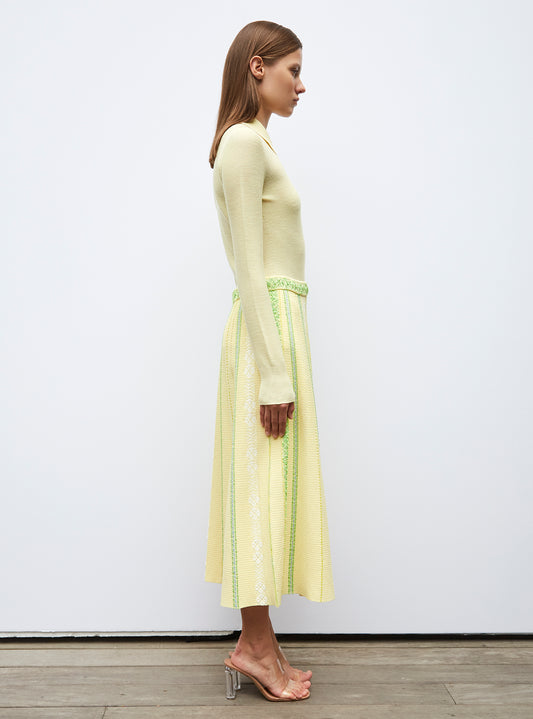 graphic ribbon knit skirt