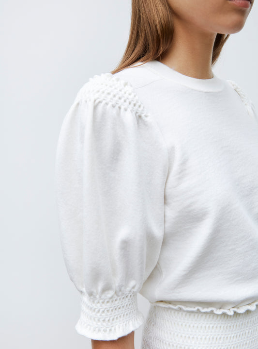 molli knit top with smocked details