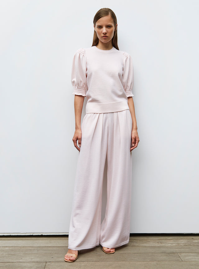 knit top with smocked details - Image principale