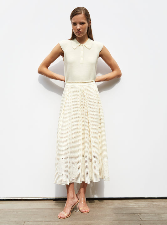 top with small moss-stitch collar